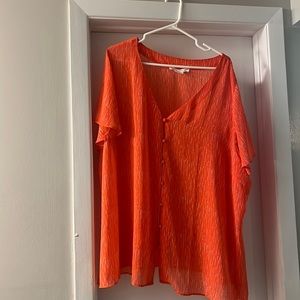 Sheer orange blouse